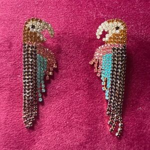 Vintage Colorful Parrot Crystal Earrings